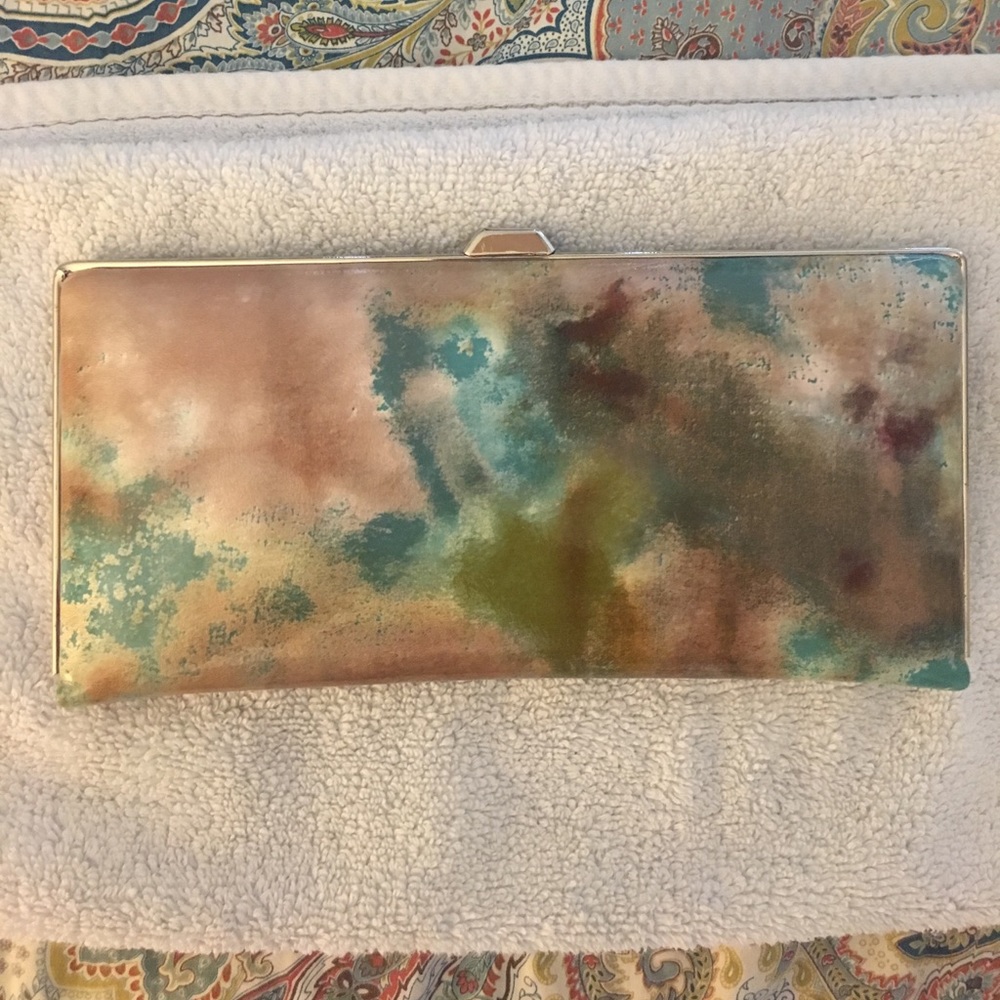 Mundi multicolored nude clutch NWOT
